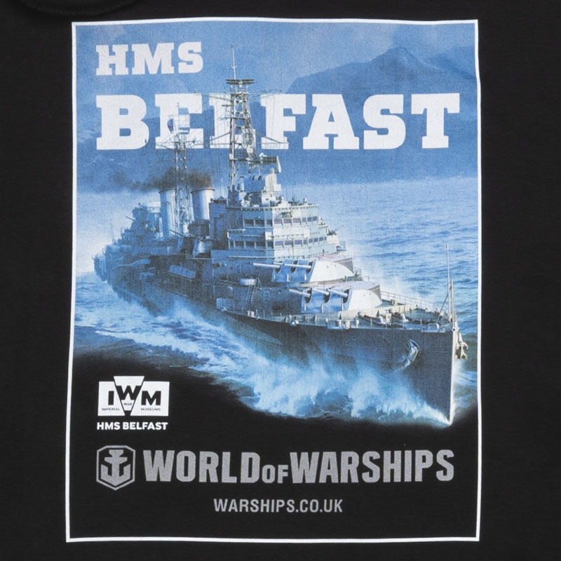 world of warships HMS Belfast light cruiser hoodie clothing gamer graphic detail